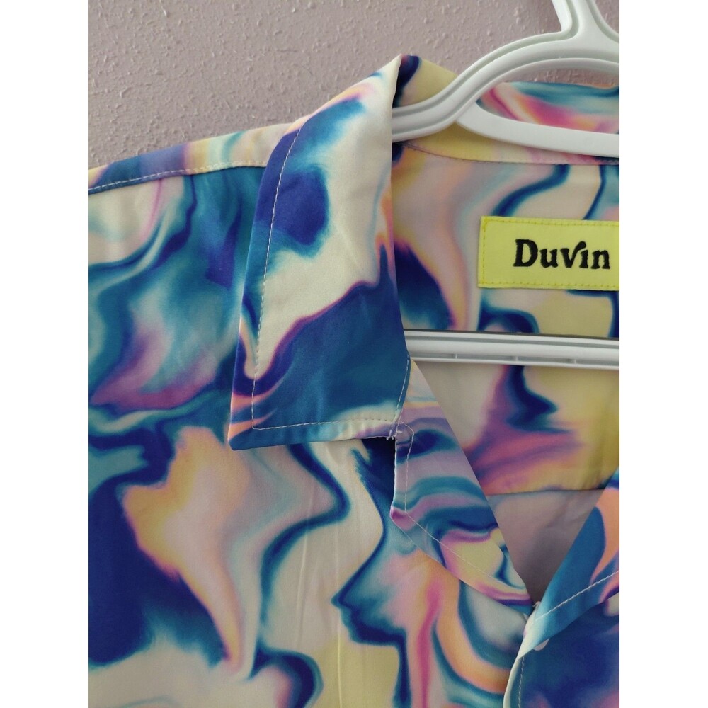 Duvin Design Men’s Marble Button Up Lightweight Shirt Size Medium - Picture 2 of 9